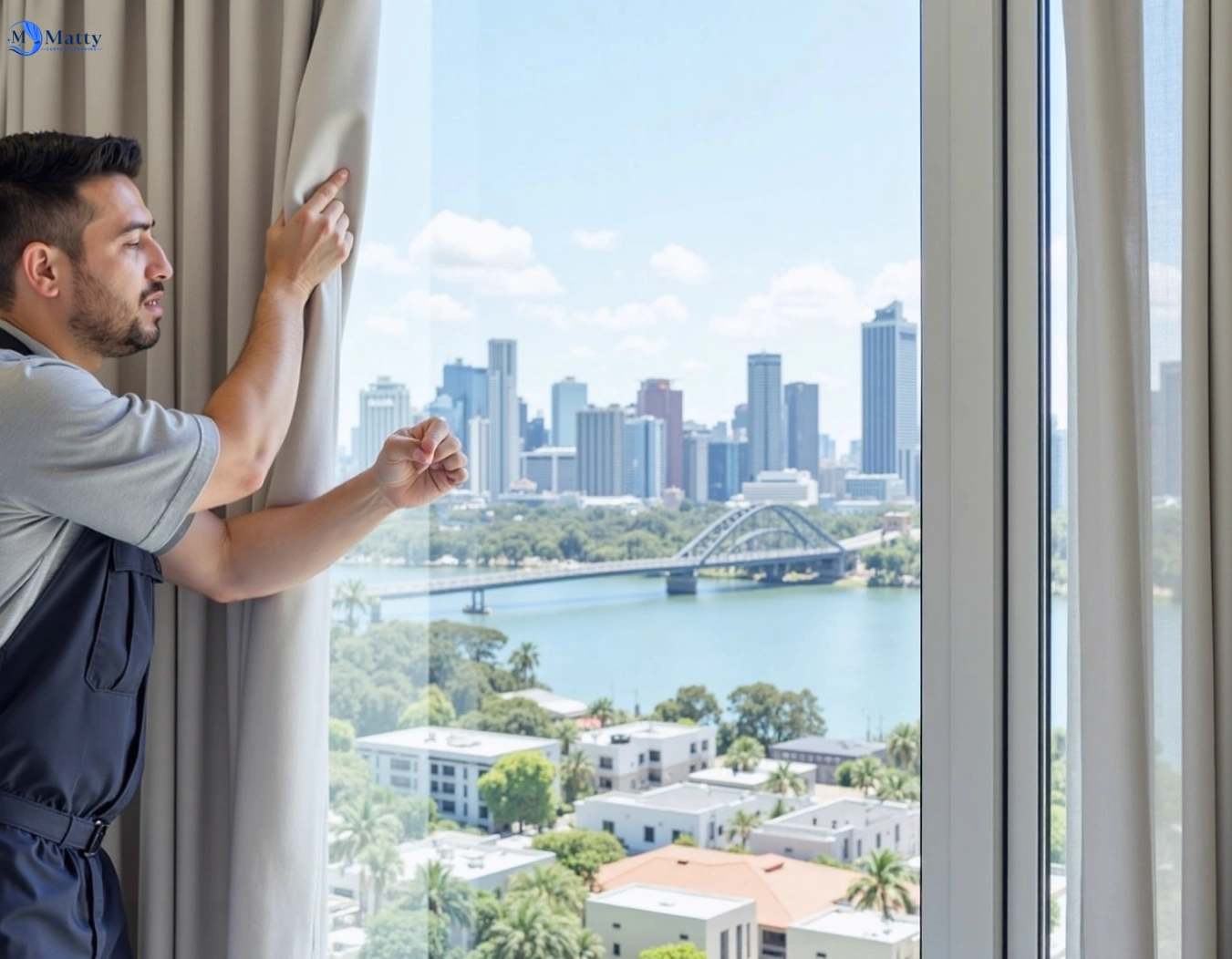 Professional curtain steam cleaning service len-waters-estate-nsw QLD by Matty Curtain Cleaning